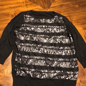 Roz & Ali Black and White Sweater.